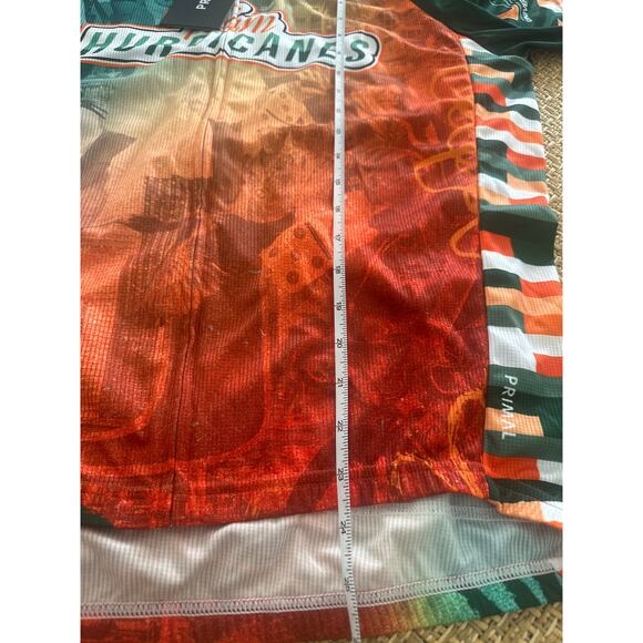 Miami Hurricanes Primal Cycling Jersey Cancer Awareness Mens Sz L Green & Orange - Picture 7 of 7